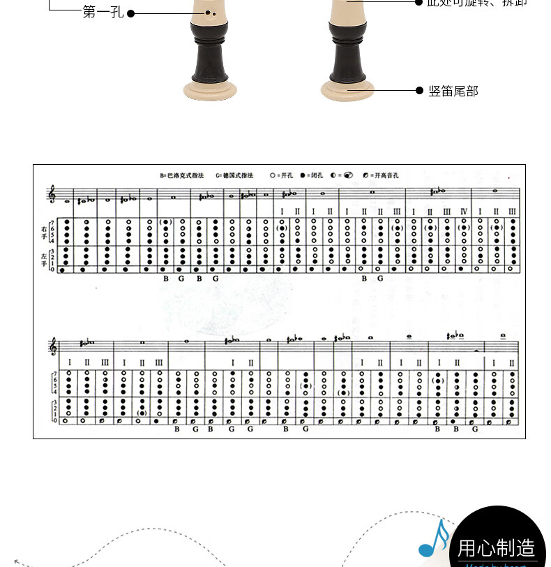 爱尔兰竖笛 中音英式八孔竖笛f调巴洛克8孔德式中音日耳曼中学生中音