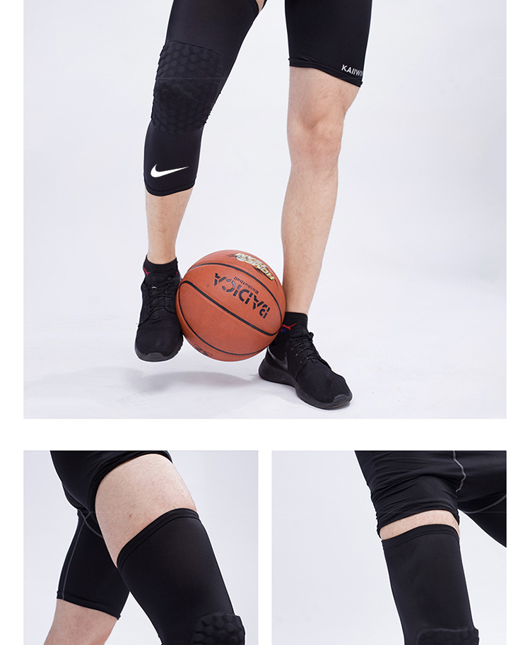 醉米(zuimi)儿童护膝 nike耐克篮球护膝蜂窝男士运动膝盖薄款护腿防滑