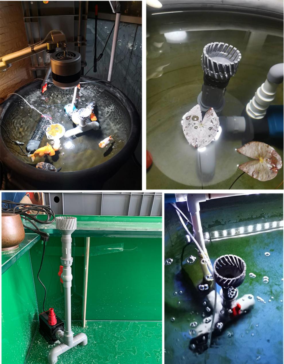 鱼池鱼缸水泵改面吸底吸除油膜泡沫过滤器撇渣器diy水面过滤e款不含