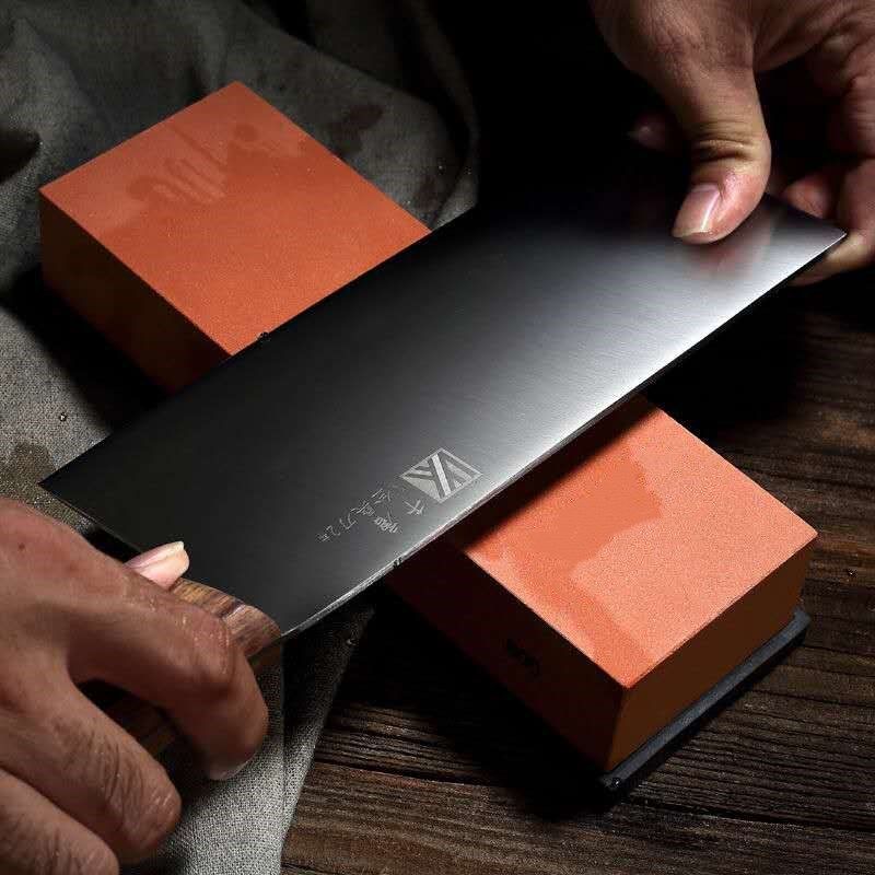 鼎坚400目800目特大号家用磨刀石木工厨师油石单面红刚玉磨刀 特大号