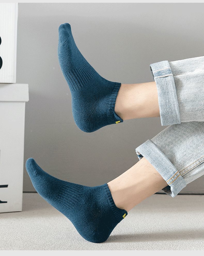 男士夏季袜子双袜子男春夏款提耳运动风短袜男士袜子学生透气吸汗船袜