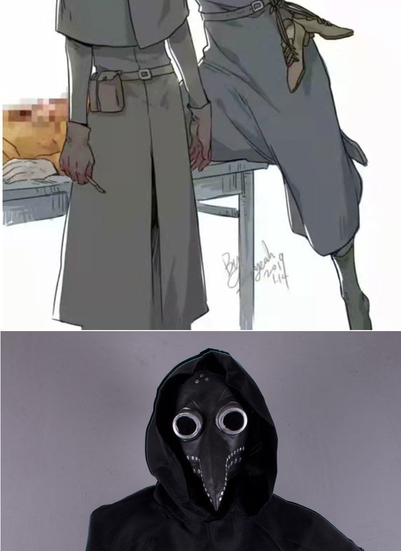 万圣节面具瘟疫医生049乌鸦鸟嘴头套恐怖乳胶鸟嘴面具cos装扮舞会服装