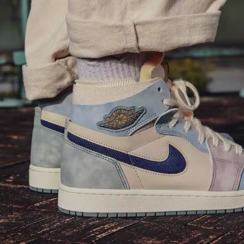 nike耐克官方aj1高帮马卡龙米蓝高品质耐磨透气时尚耐磨透气运动鞋