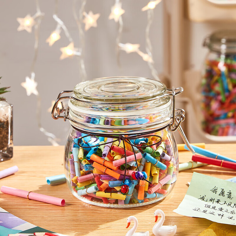 69创意礼品许愿纸条情书彩色便签纸心情表白道歉创意生礼品星星瓶有