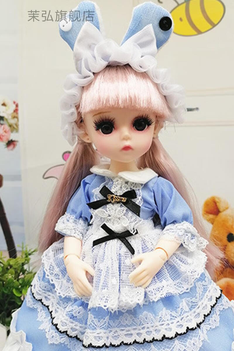 洛丽塔娃娃套装小公主lolita萝莉公主芭比洋娃娃30厘米5d睫毛儿童玩具