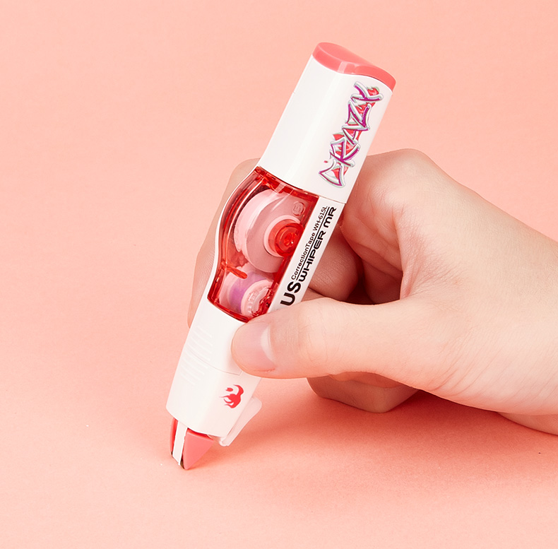 日本plus普乐士涂鸦限定修正带学生用涂改带大容量可换替芯改正带学生