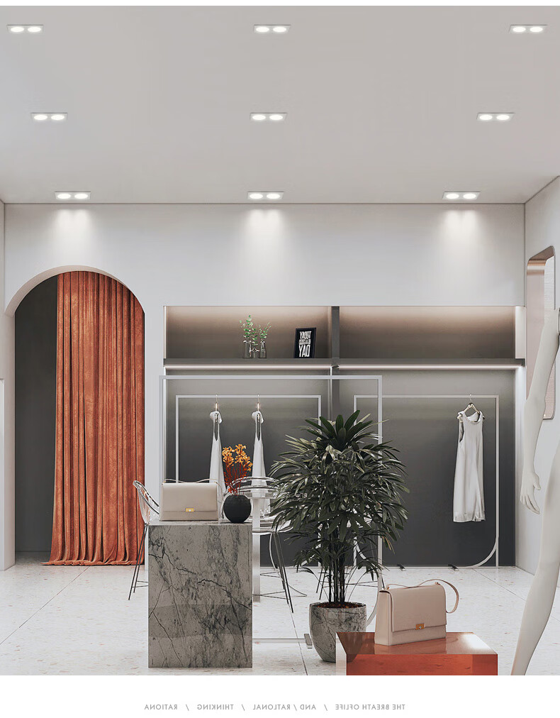 双头led筒灯 嵌入式长方形天花射灯 超薄家用客厅走廊过道双排孔灯