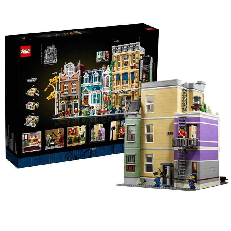 lego乐高10278创意街景警察局甜甜圈商店报刊亭拼搭玩具积木 10278