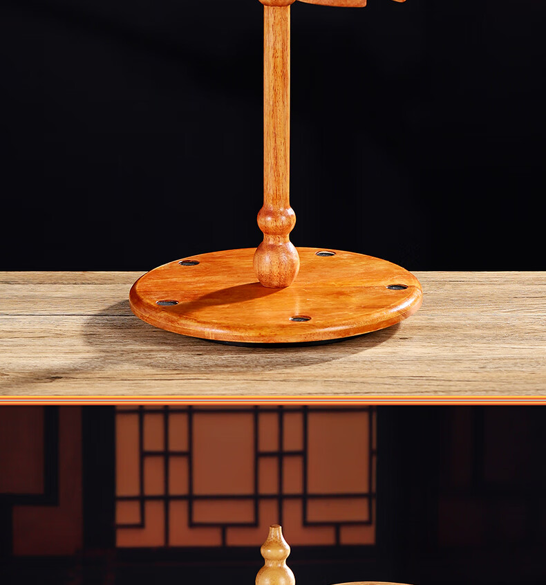 架挂架摆放架支架收纳置物架2022新品 实木葫芦丝架原木色三层【图片