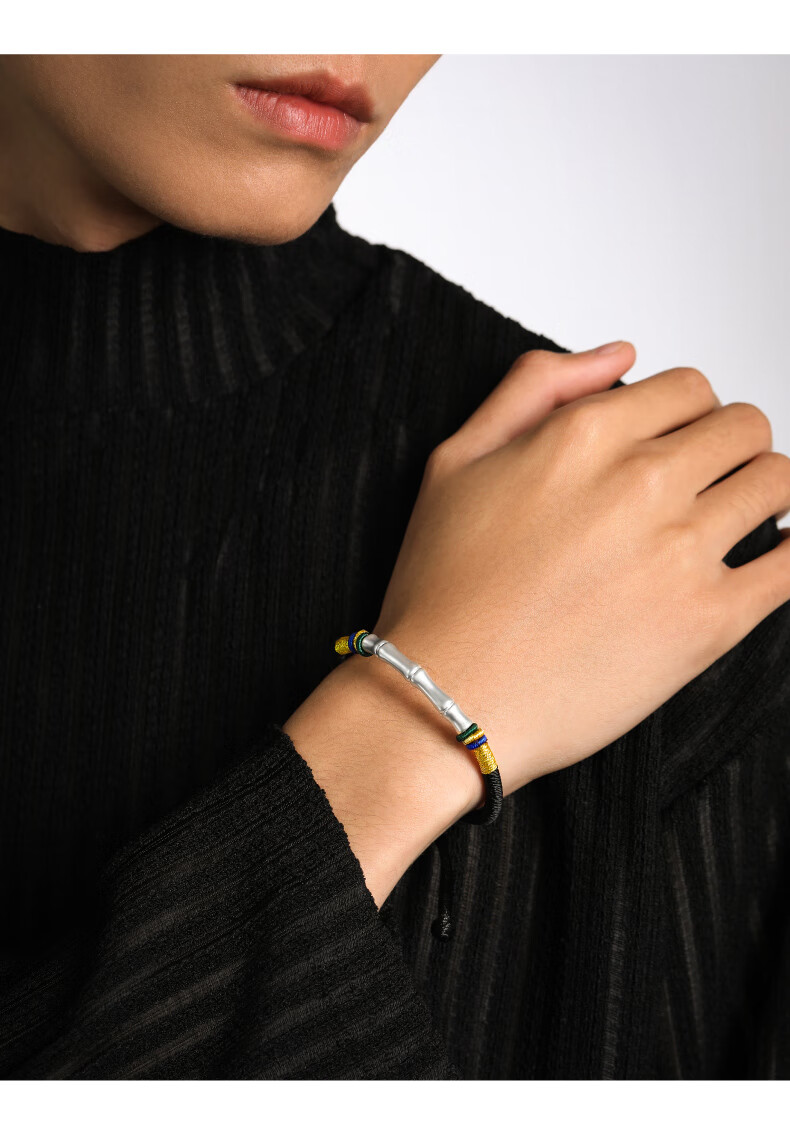 奢莱斯勒(sleisia)转运「竹节」手链男士手绳男生手饰男潮简单大方本