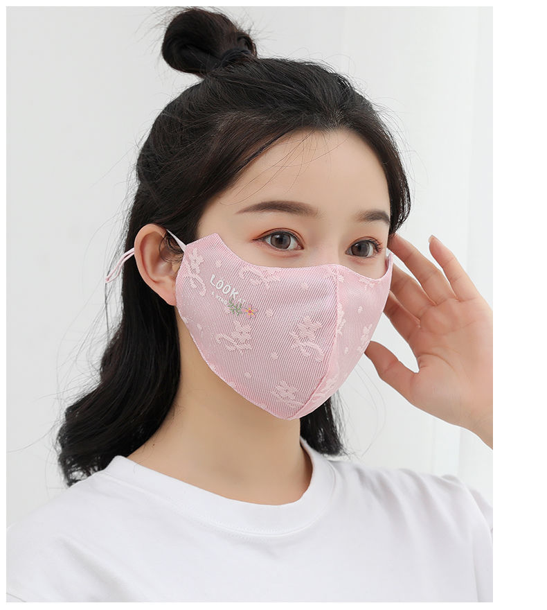 新品口罩蕾丝口罩漂亮防晒口罩女夏季薄款学生户外开车骑行透气时尚大