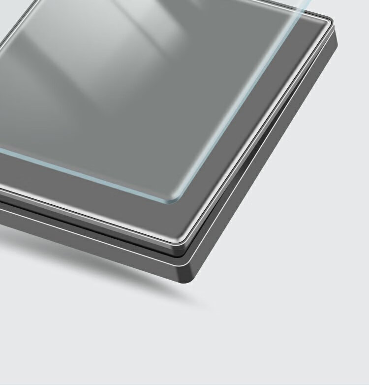 【旗舰自营】2022新款开关插座86型灰色镜面玻璃一开五孔带面板多孔