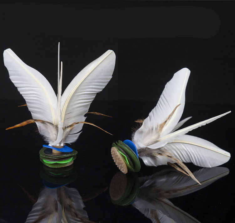 大白毽子 毽子健身比赛专用牛筋耐踢键鸡毛毽球大白毽多人围踢sn7322