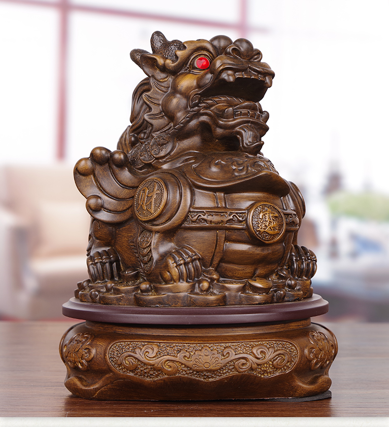雕客厅办公室老板桌公司开业商务礼物 小号旺财貔貅(高27厘米)【图片