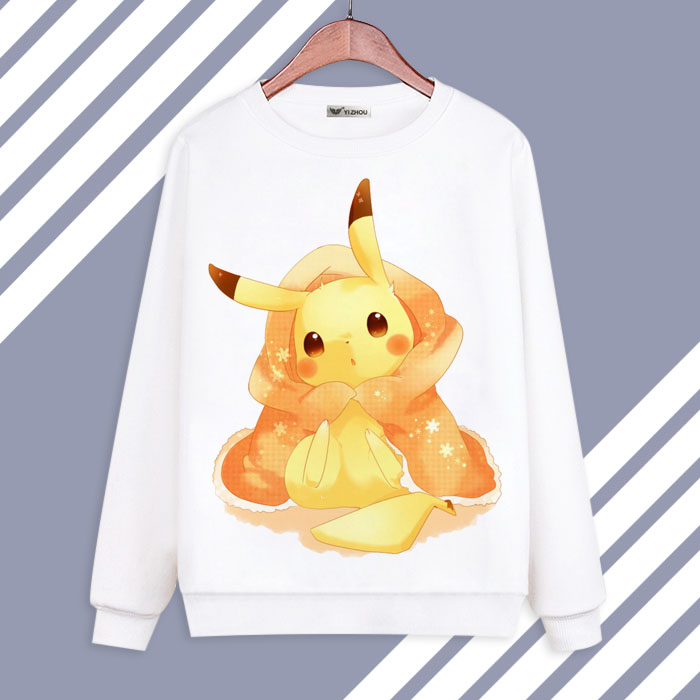 口袋宠物小精灵神奇皮卡丘动漫游戏周边可爱卫衣长袖男女衣服 1 s