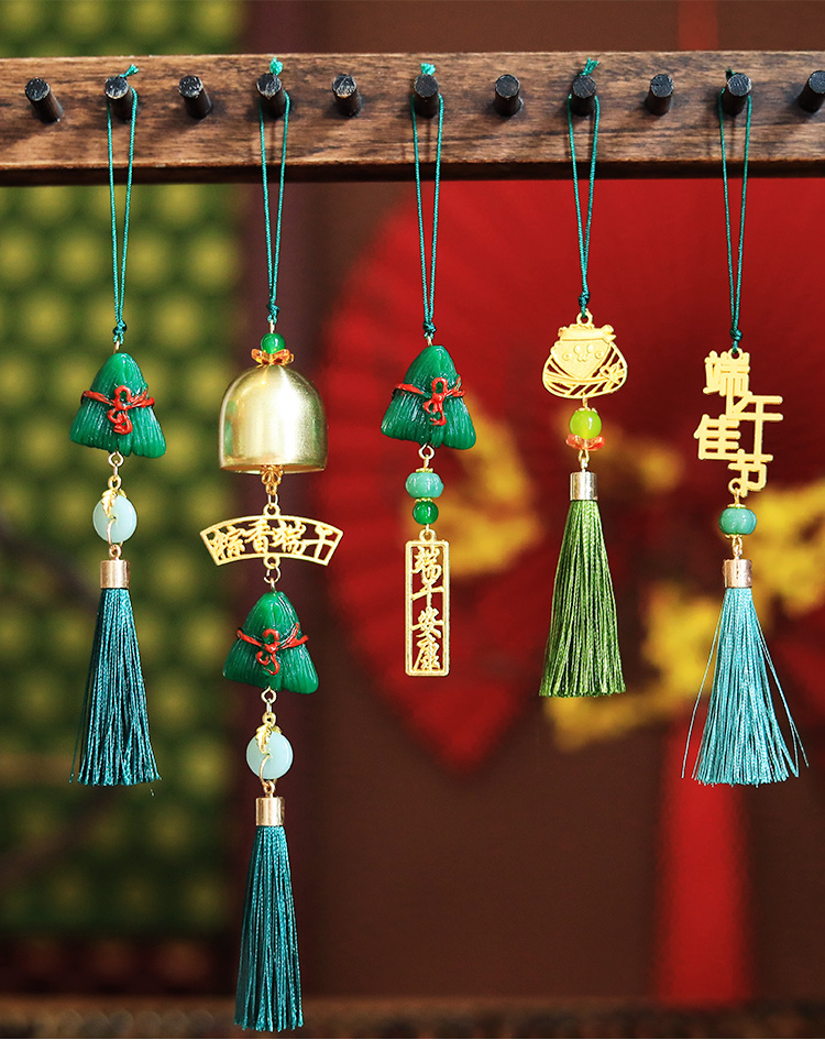 端午节树脂小粽子流苏挂件手机链粽子礼盒挂件商场公司活动装饰端午