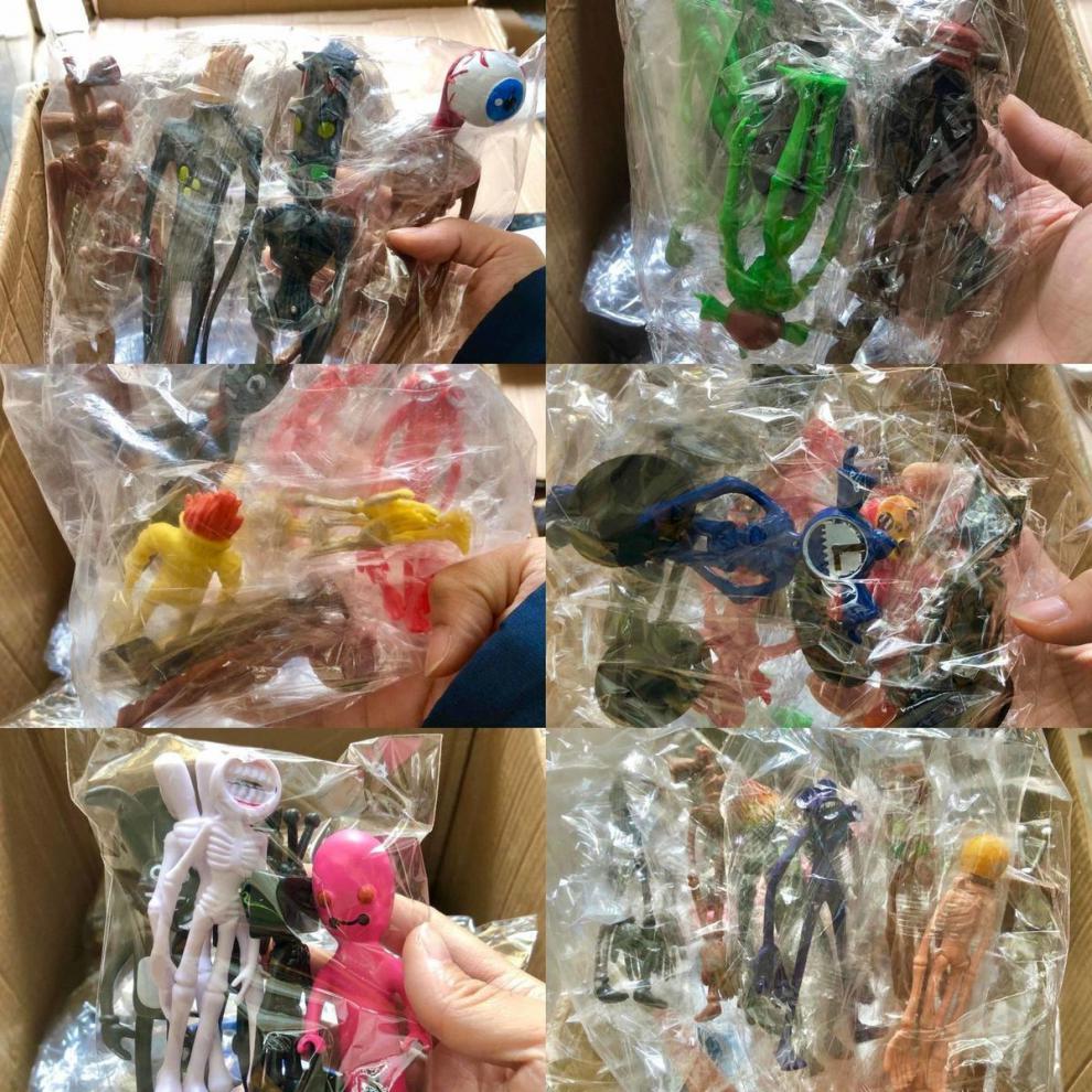 警笛1头汽笛1人 新警笛1头全套汽笛1人怪物玩具路灯公仔可动发光s.