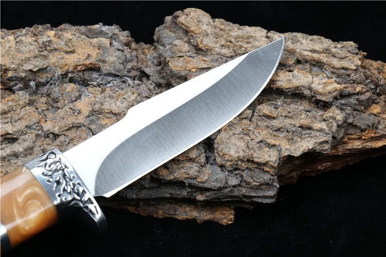 匕手 户外刀具多功能刀具战术高硬度军刀荒野求生刀野营小刀 1把 刀套