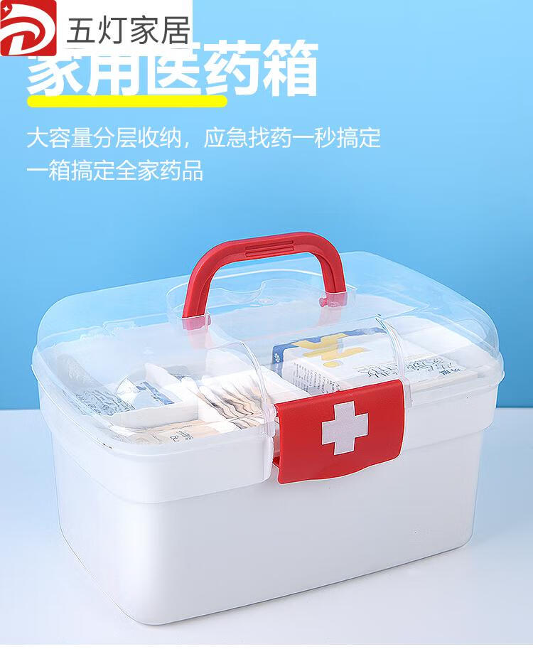 小药箱家用药箱家庭装药物收纳盒急救箱医护应急包医药箱药品分层小