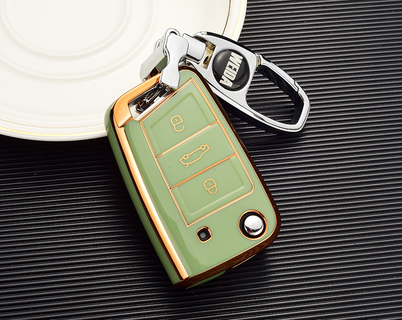 适用大众朗逸钥匙套plus22新款20款朗行全新女男汽车钥匙壳扣包19金边