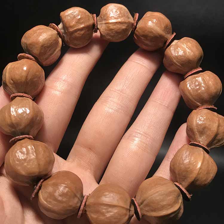 薇慕诗 橄榄核雕原料蒜头核手串老油核原皮手链男女款素珠原籽手工