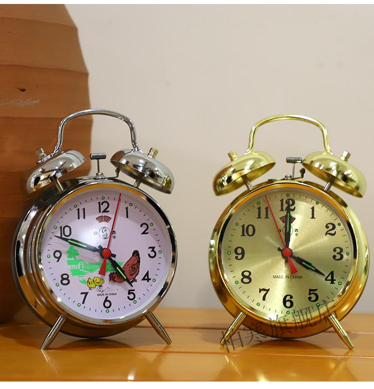 机械闹钟上发条闹钟小型老机械表手动机械表机械钟合飞发条上弦铜机芯