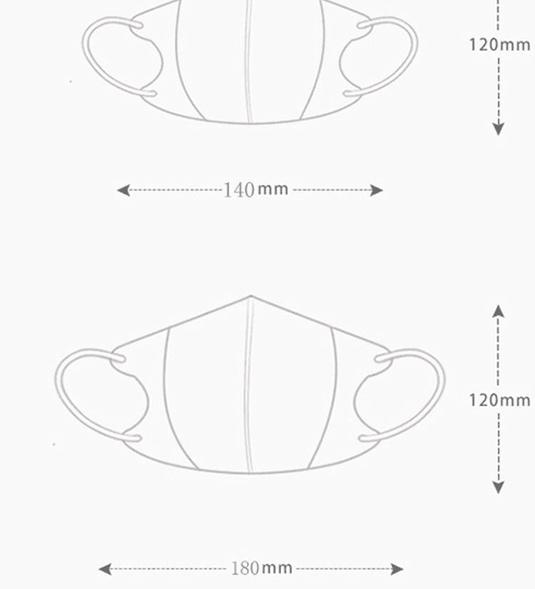 lucaly防脱妆口罩3立体口罩女夏季可爱印花大人三层卡通学生儿童防尘