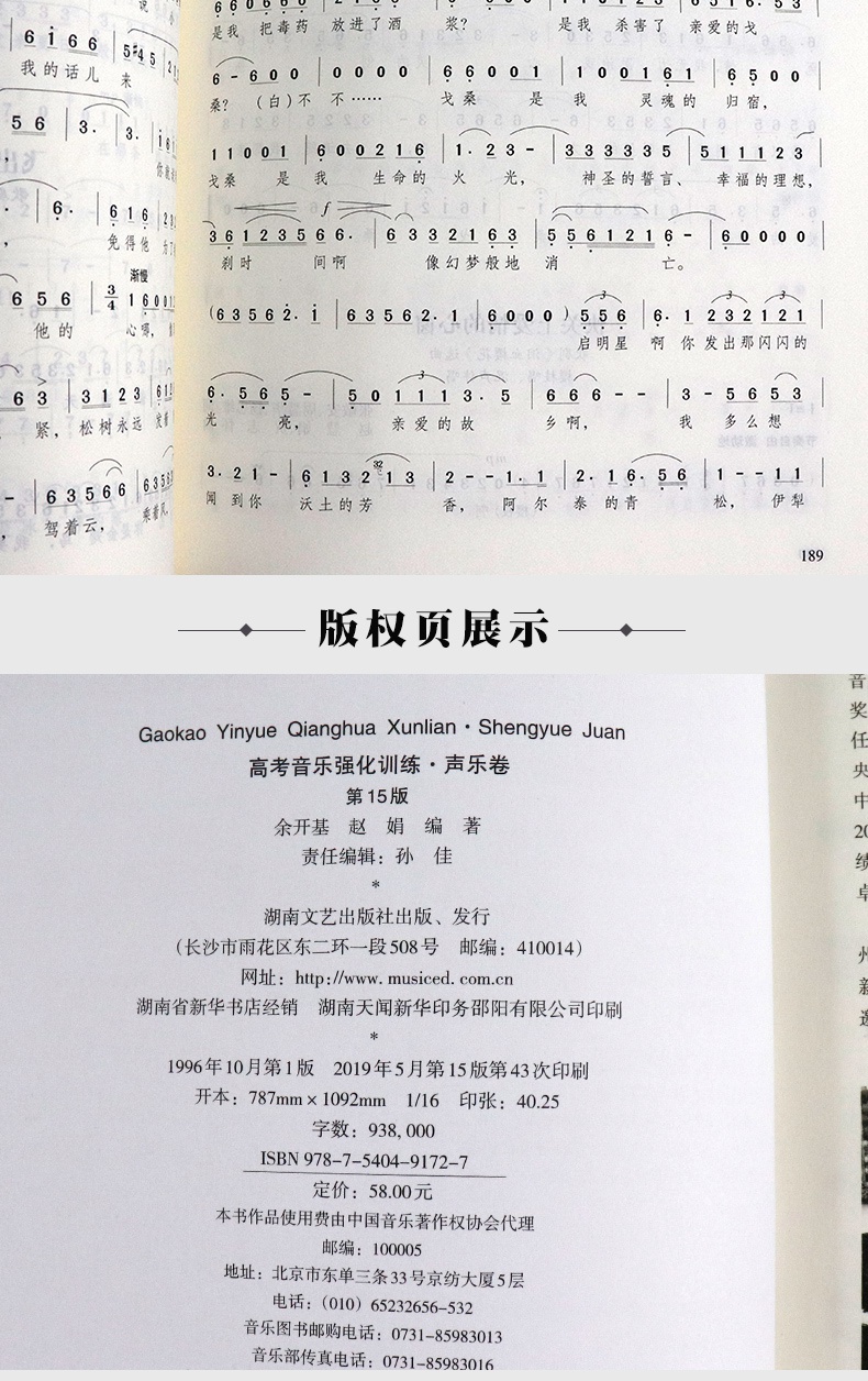 新版全三册 高考音乐强化训练声乐卷 视唱练耳卷 基本乐理卷 第15版