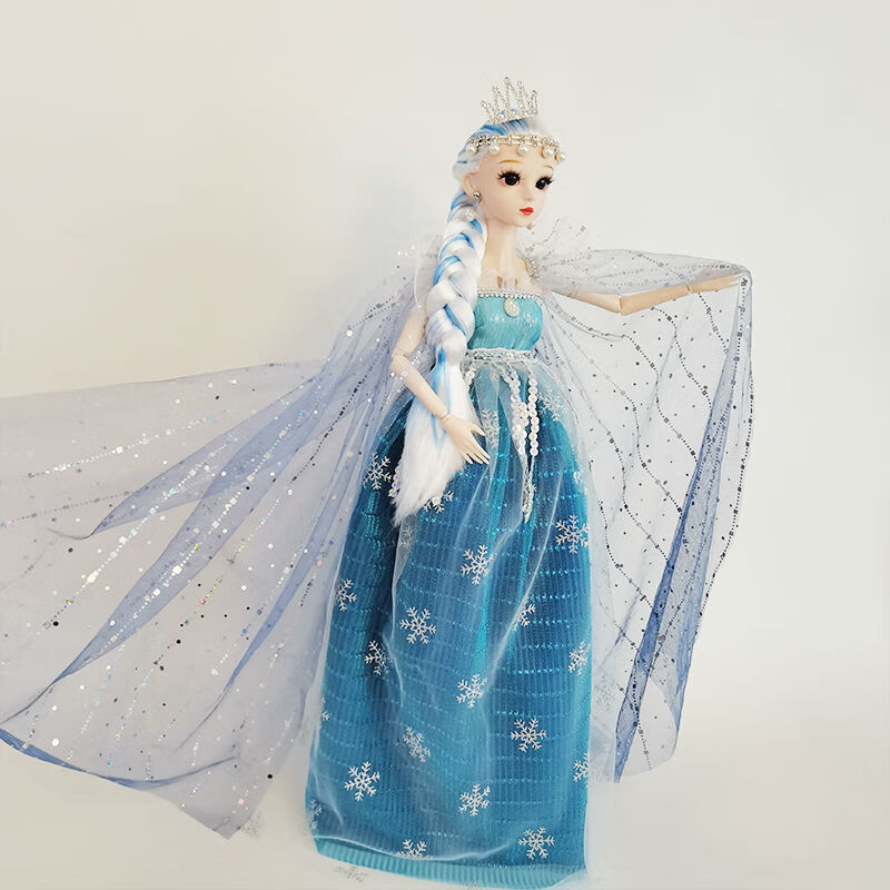 迪士尼(disney)60cm超大号芭比娃娃礼盒套装女孩生日礼物艾莎婚纱公主