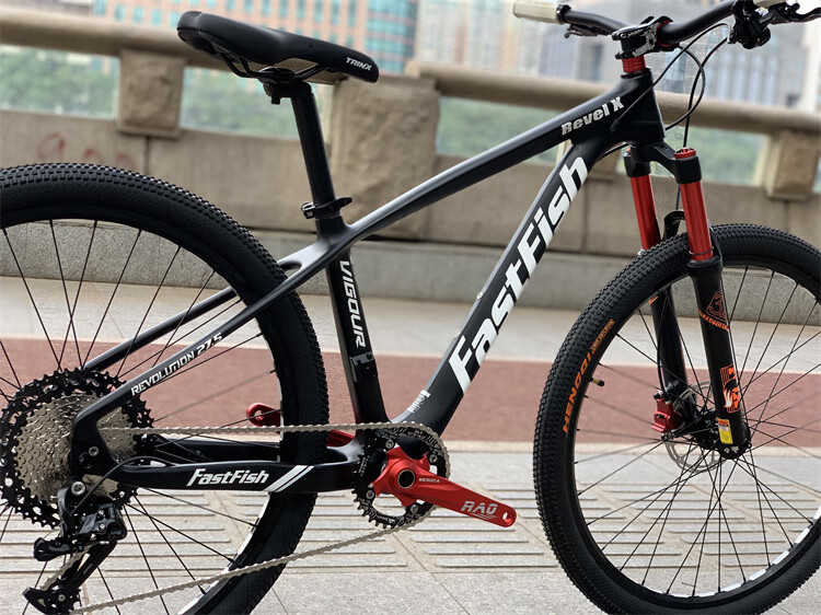 5寸fastfish碳纤维12速爬坡版山地车气叉油刹轻量自行车 蓝图12速140