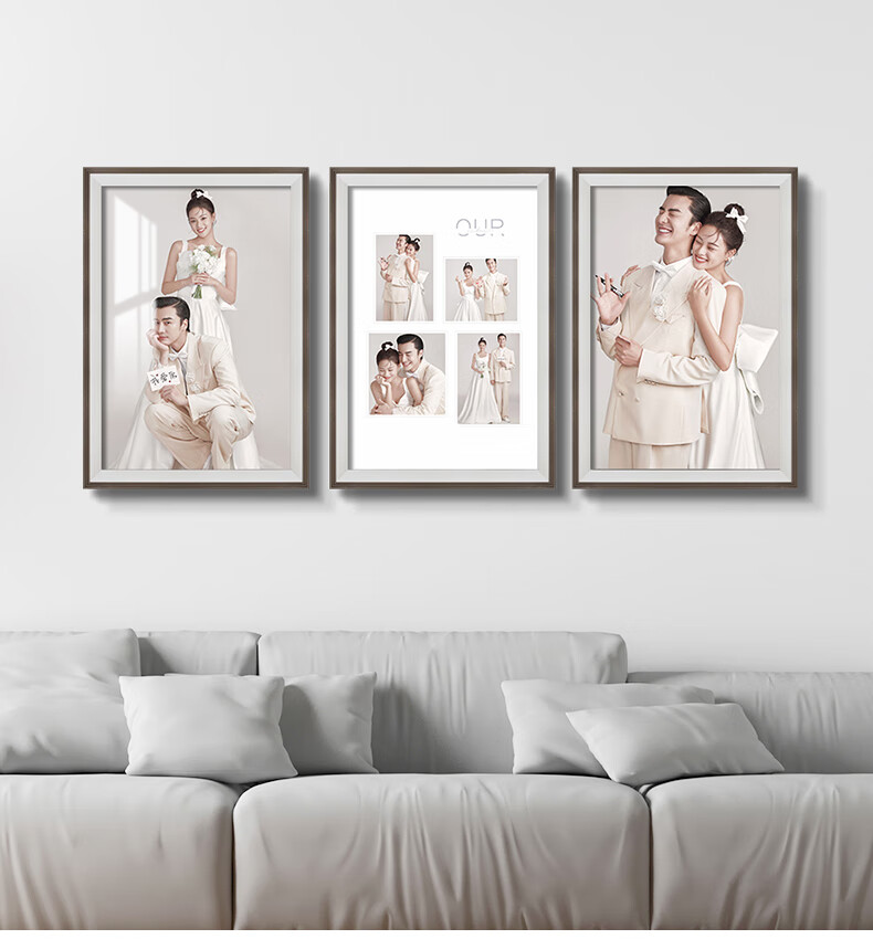 加洗主卧卧室床头结婚照片打印精修相片 ps白木纹 36寸【60×90cm】
