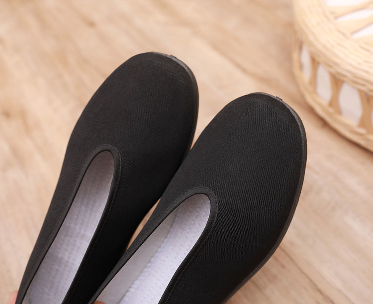 传统老北京布鞋男款圆口中老年老头鞋休闲剪刀口黑布鞋功夫老汗鞋 2号