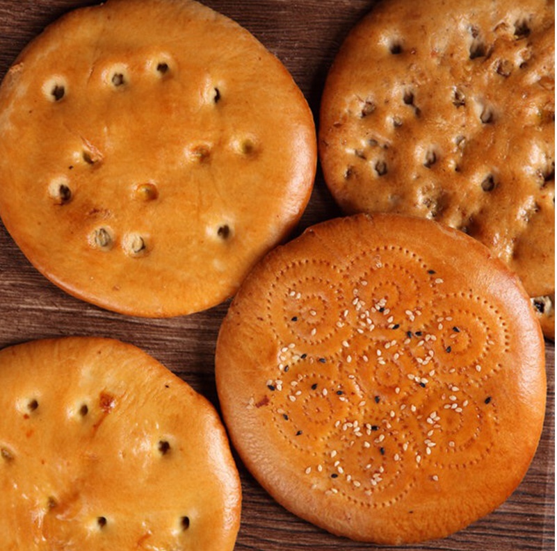 新疆特产镶大馍烤馕饼8个装芝麻油酥馕传统手工工艺早餐 玫瑰花馕3个