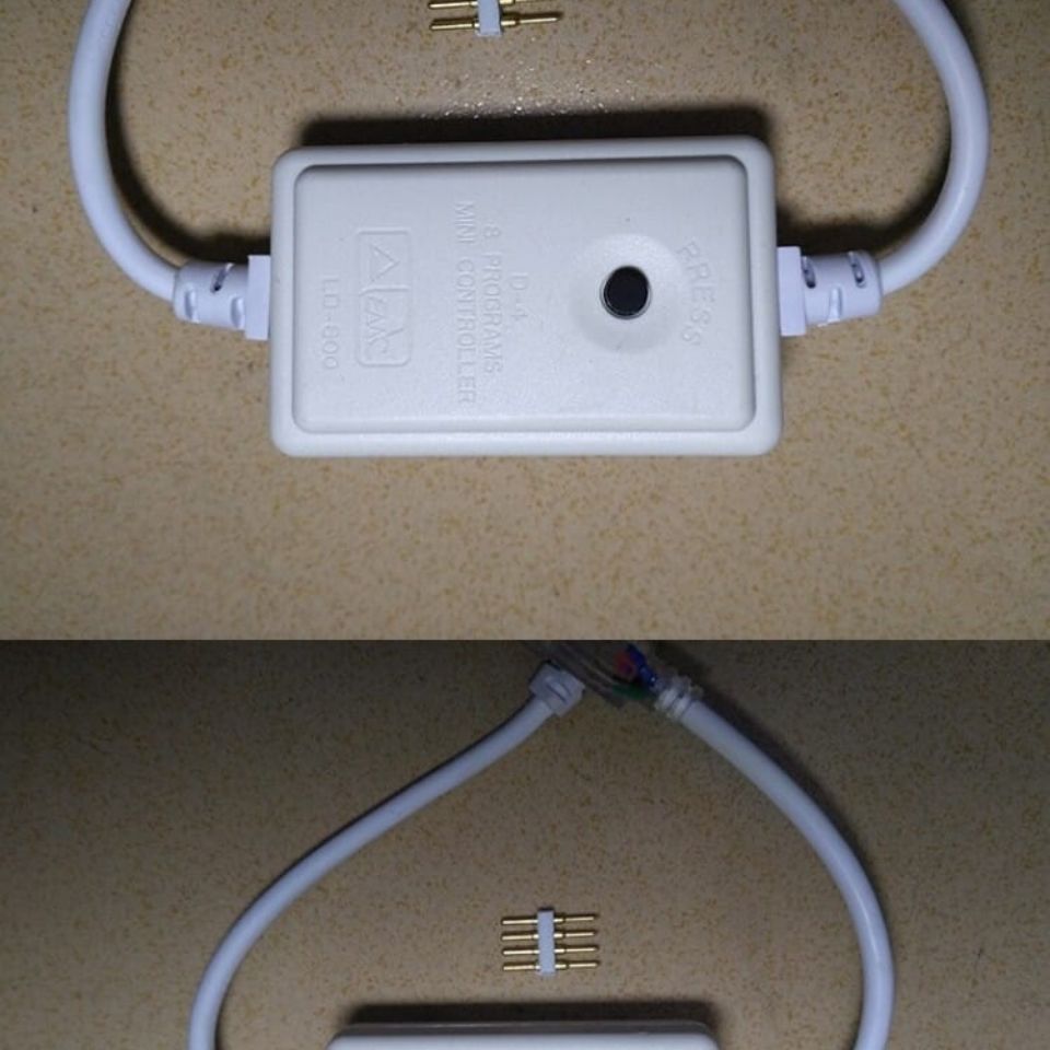 2835灯带彩灯50高压rgb220v电源插头渐变4针le配件七彩四线控制器两线