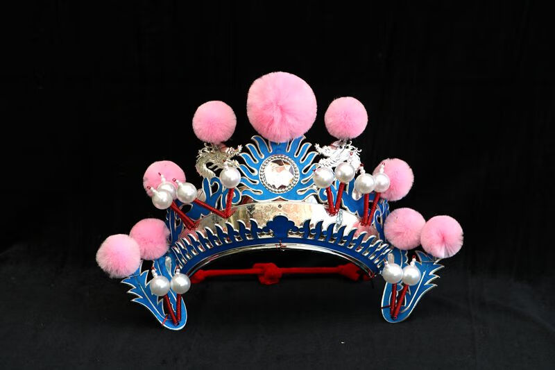 儿童京剧头饰 国潮京剧头饰打鼓小列子戏曲花木兰头饰穆桂英头饰影楼