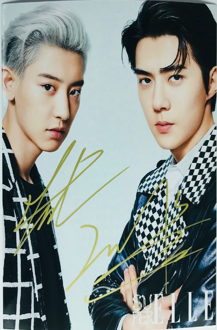 exo 吴世勋 朴灿烈 签名照片 多款 宣传照 2019 签名照 明星娱乐 节日