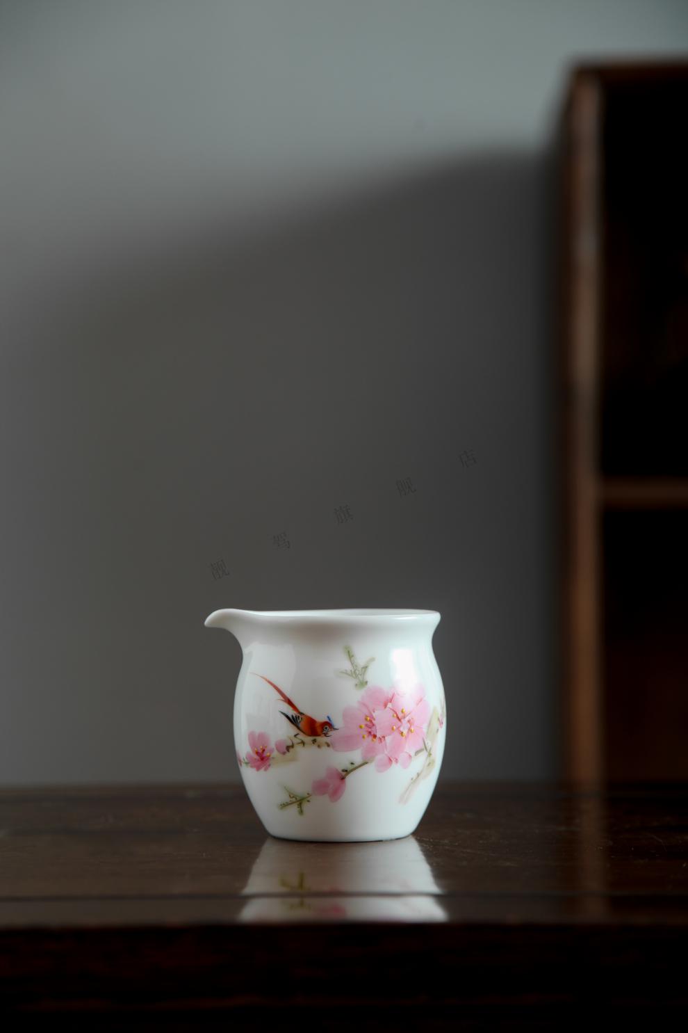 毛瓷茶具景德镇瓷器7501系列水点桃花国辉办公茶杯盖碗红色收藏 茶叶