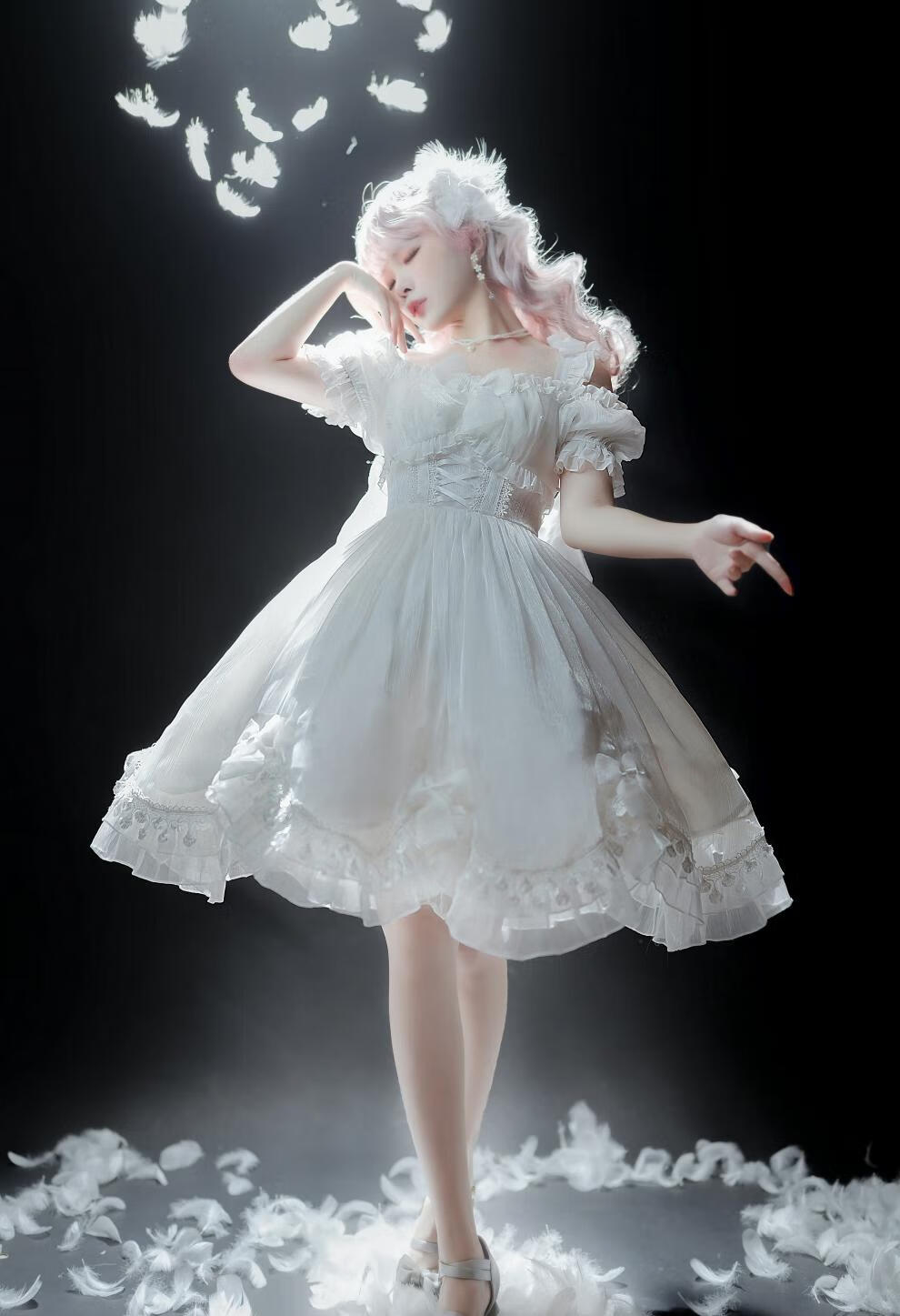 洛丽塔裙子成人冬季正版色小天鹅lolita连衣裙洛丽塔洋裙甜美日常仙女