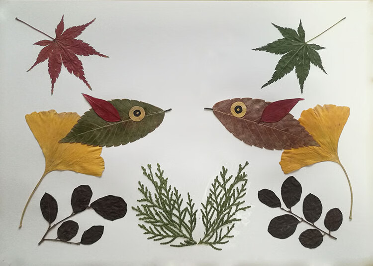 树叶画手工贴画三年级 树叶粘贴画成品小学生幼儿园儿童手工diy材料包