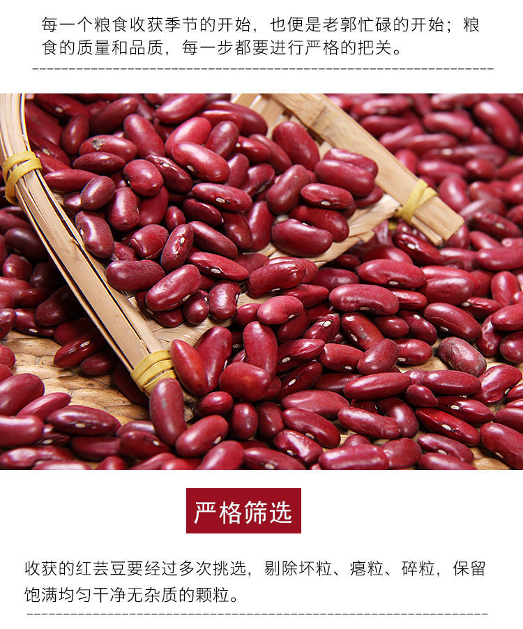 大红豆5斤云南红腰豆红芸豆红云大豆批发五谷杂粮豆酸菜红豆250g 1斤