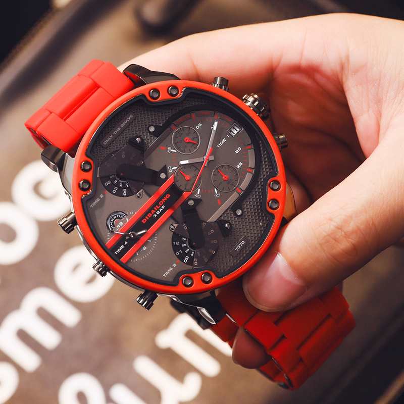红魔手表 迪赛龙红魔大表盘手表男士大个性霸气炫酷感石英碗表女 4323