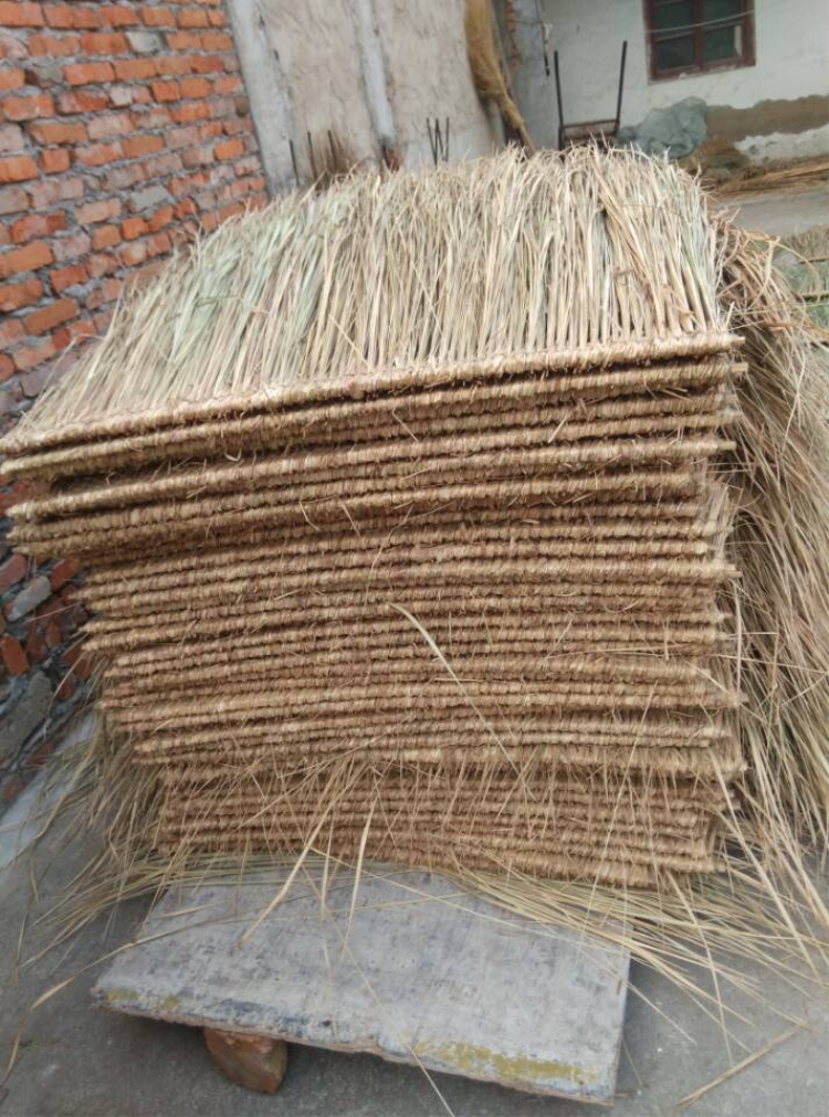 文静花坊天然茅草真草木屋屋顶天然茅草新草毛茅草瓦11米农家乐装饰竹