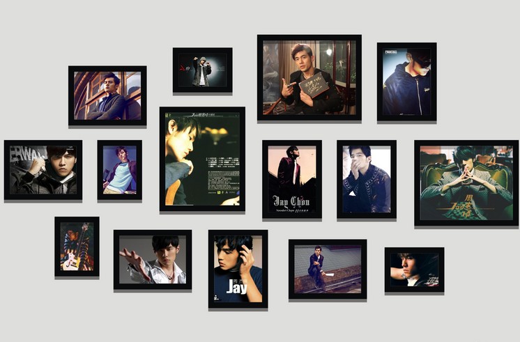 周杰伦偶像海报装饰画墙壁画相框酒吧客厅卧室挂画组合照片墙a全套价