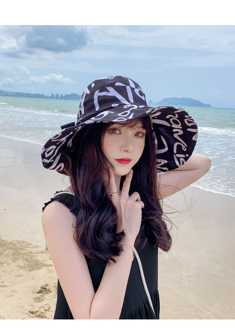 妸蕴鱼夫女帽女新款百搭夏季防晒春夏渔夫帽太阳帽子遮脸遮阳帽盆帽