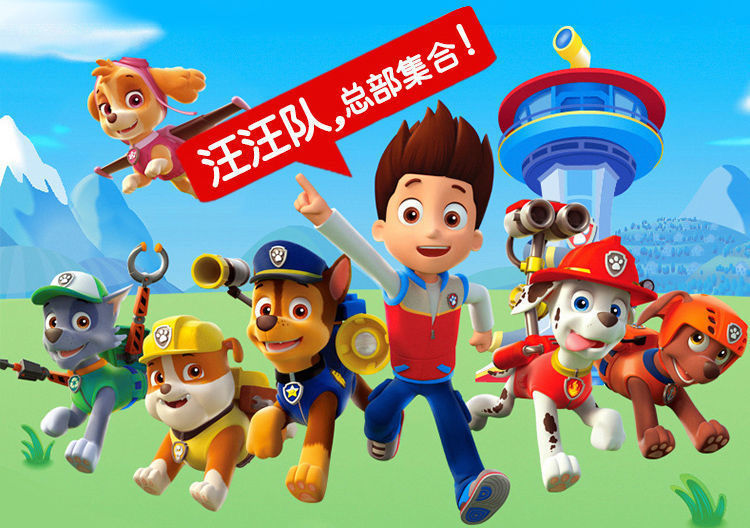 立大功威力狗狗瞭望塔中巴救援巡逻车变形狗回力车惯性音乐中巴队长6