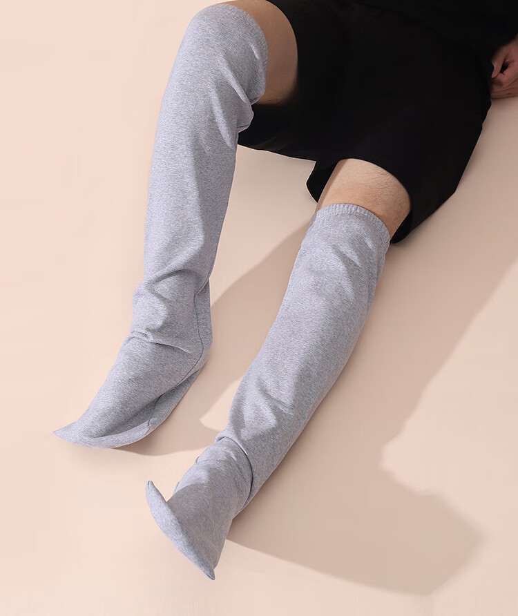 购】袜子男士男士过膝睡眠袜子睡觉穿的长筒宽松保暖春夏护腿袜到膝盖