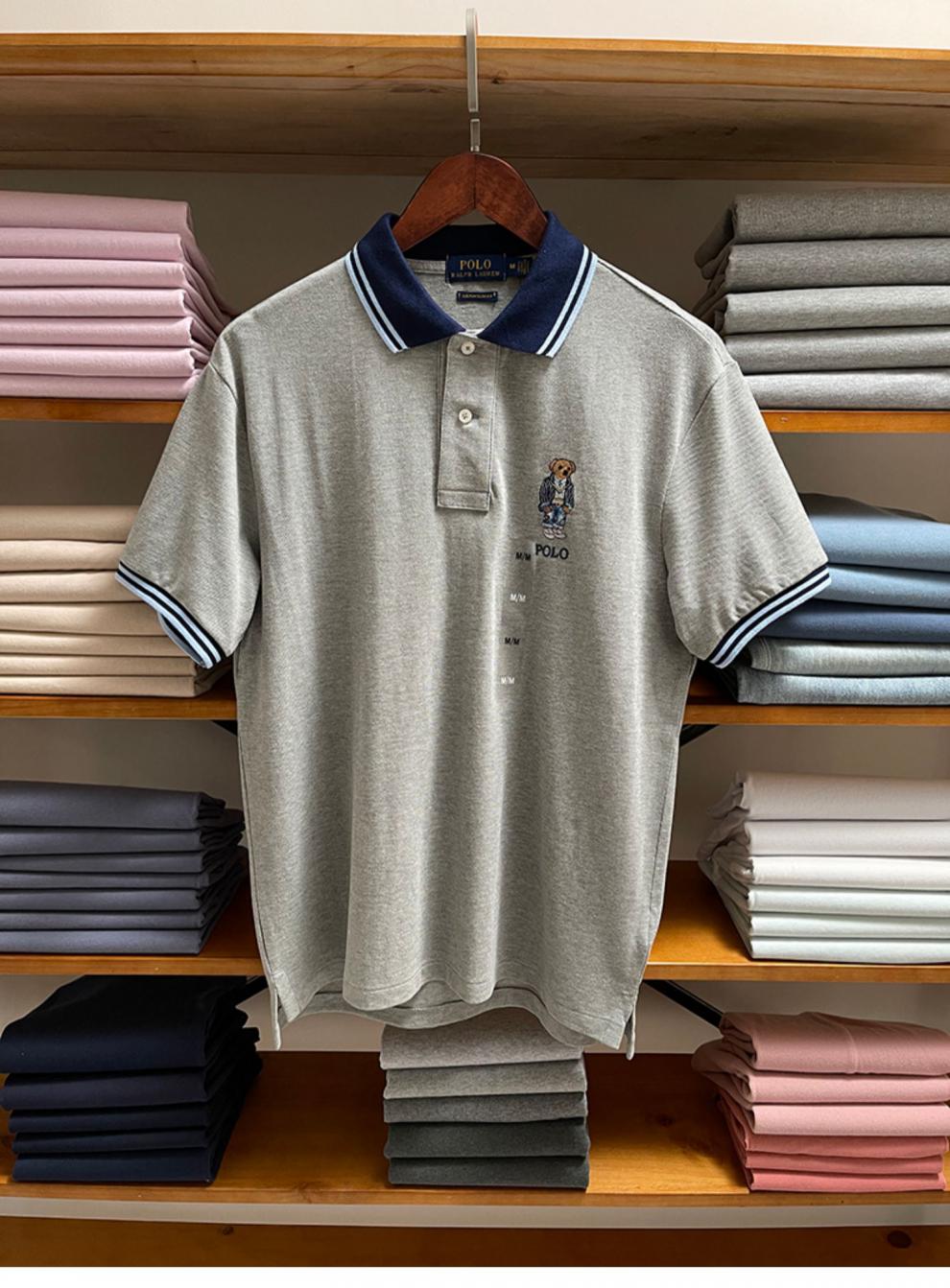 美国拉夫·劳伦小熊标男装ph lauren短袖修身polo衫保罗撞色翻领衫