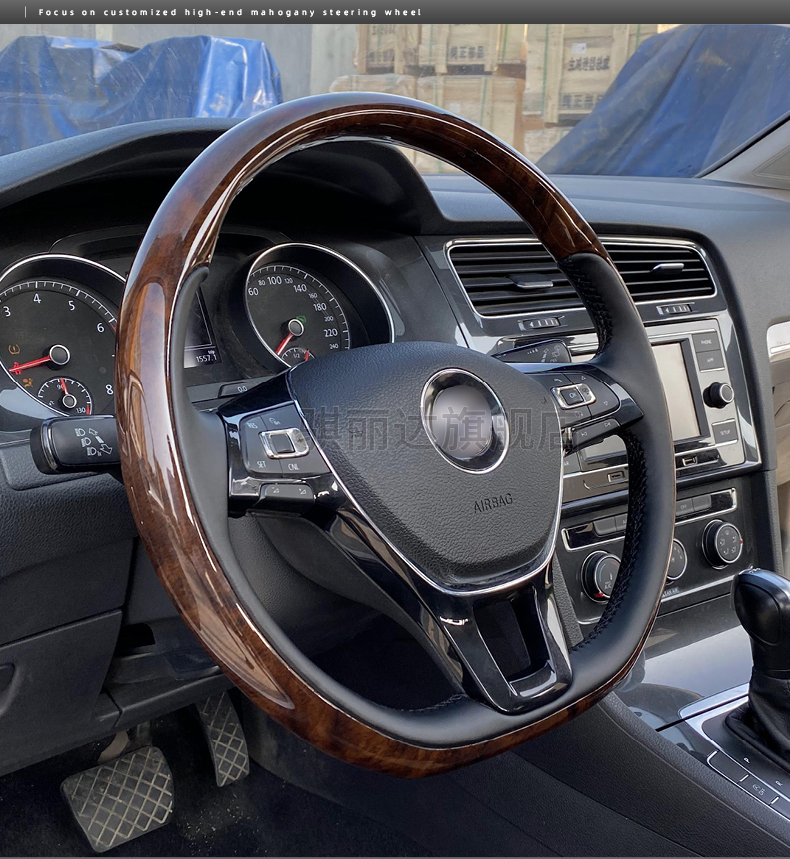 定制适用于新老款大众桃木方向盘迈腾b8 b7帕萨特途昂途观l途锐夏朗