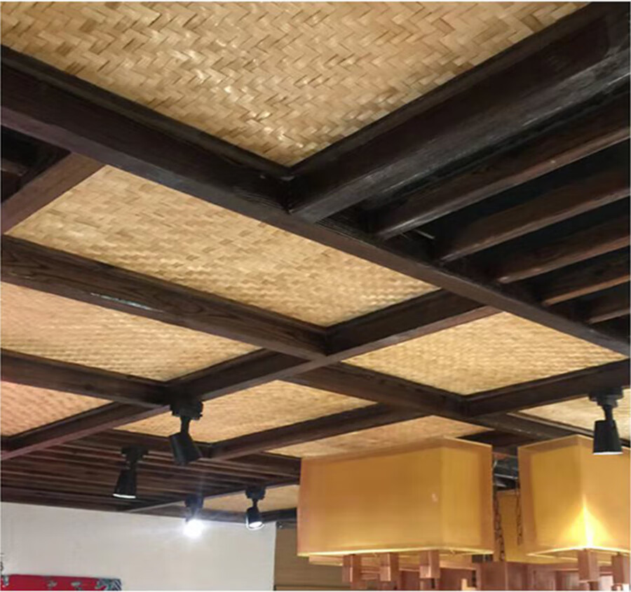 镂空竹编装修吊顶竹席婚礼布置民宿酒店农家乐装饰屏风隔断网定制 1.