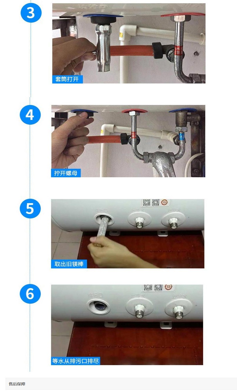 适配镁棒史密斯康佳好迪热水器镁棒六分排污口阳极棒配件 16x160-m6无